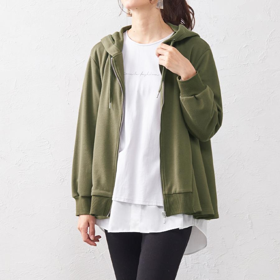 パーカー レディース 秋 冬 40代 フリルパーカー ジップパーカー フード付きパーカー 裏毛 スウェット ジップアップパーカー 4290663 |  | 13