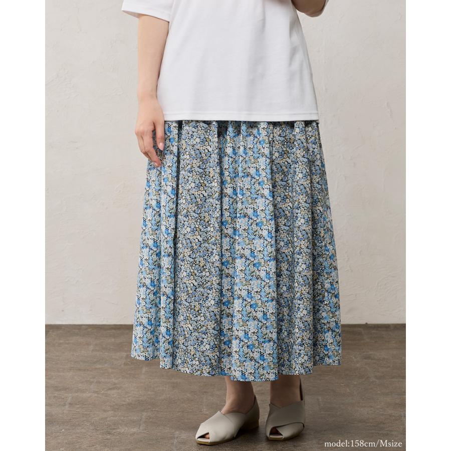 リバティ LIBERTY フレアスカート パネル 切替 日本製 花柄 プリント