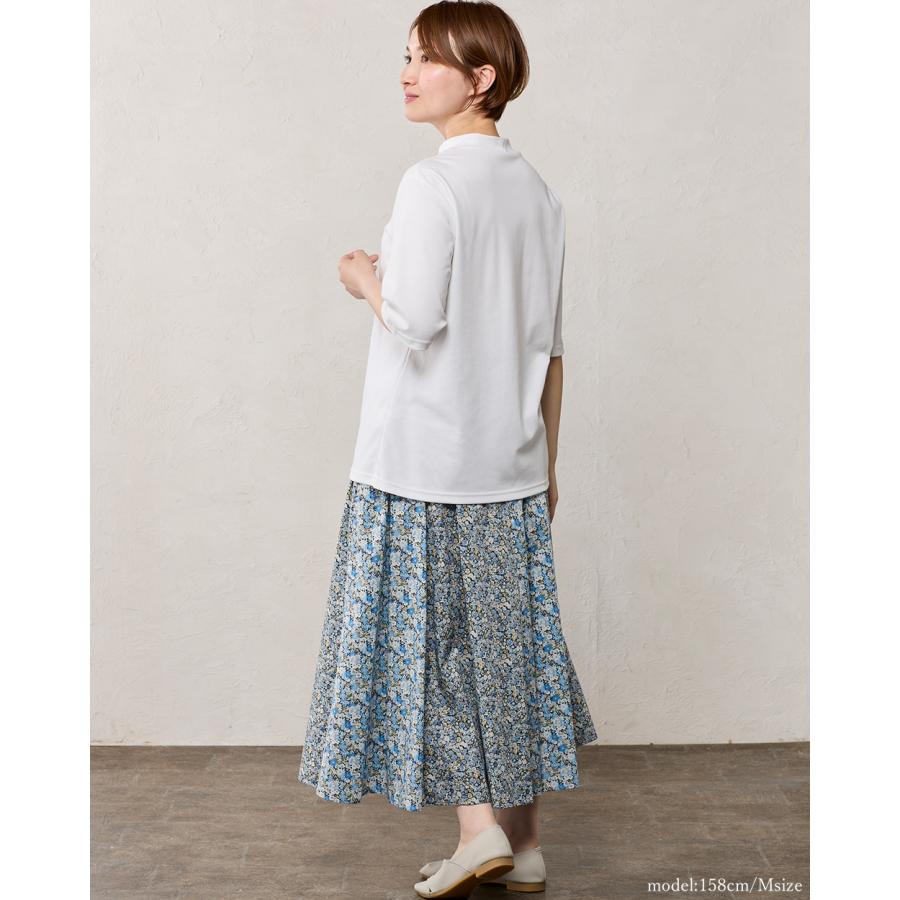 リバティ LIBERTY フレアスカート パネル 切替 日本製 花柄 プリント