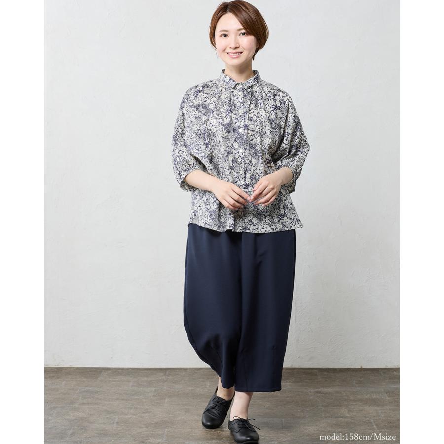 リバティ 日本製 シャツ プリント 綿100％ コットン 綿 ブラウス