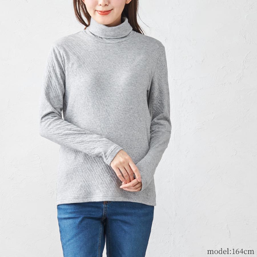 日本製 オーガニックコットン タートルネック ハイネック レディース 暖かい 長袖 Tシャツ カットソー 綿 綿100％ あったか 軟らかい |  | 11
