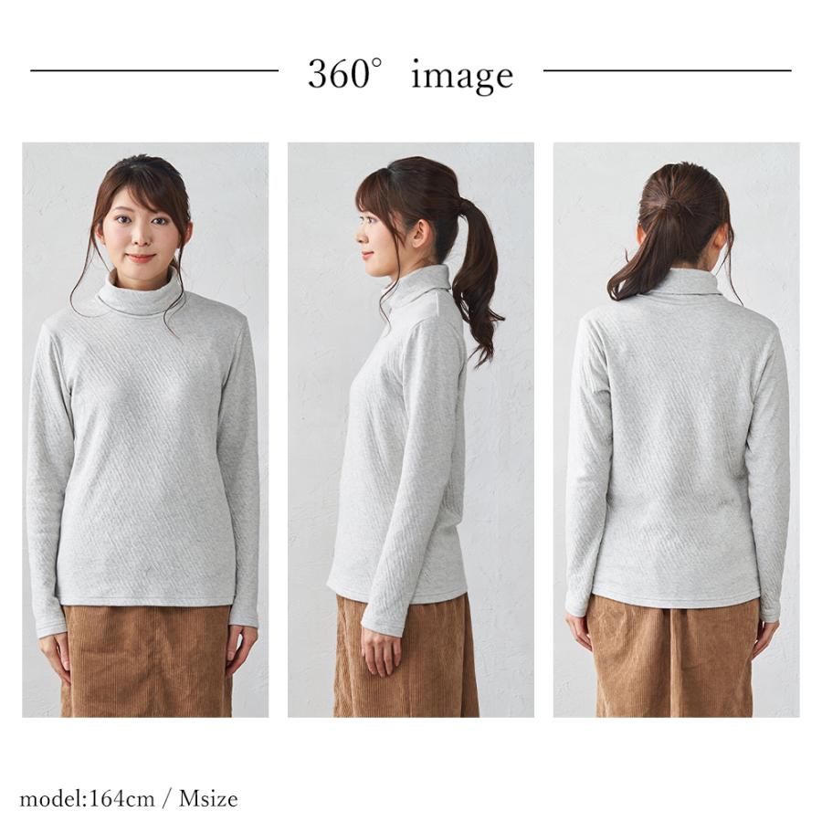 日本製 オーガニックコットン タートルネック ハイネック レディース 暖かい 長袖 Tシャツ カットソー 綿 綿100％ あったか 軟らかい |  | 19