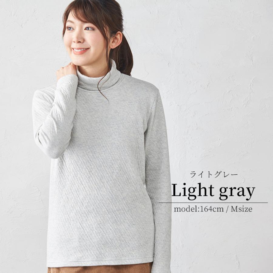 日本製 オーガニックコットン タートルネック ハイネック レディース 暖かい 長袖 Tシャツ カットソー 綿 綿100％ あったか 軟らかい |  | 08