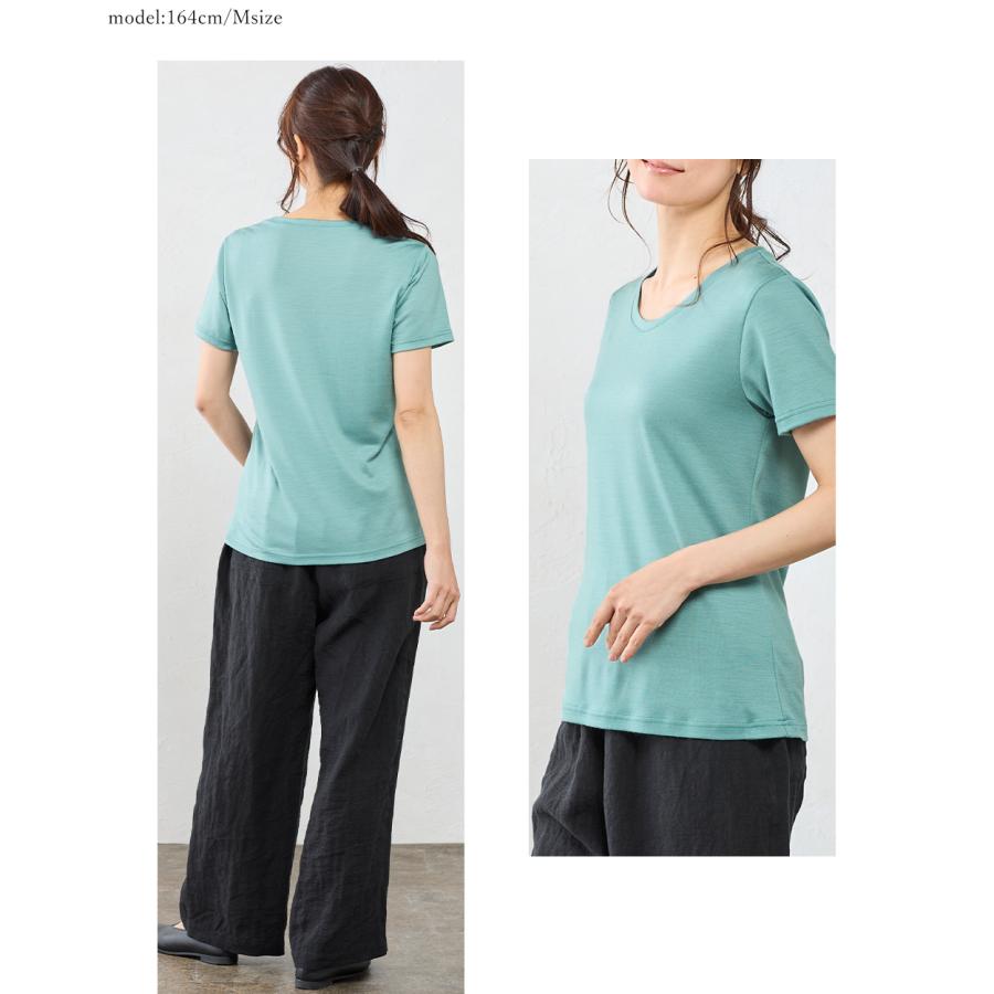 日本製 メリノウール Ｔシャツ レディース ファッション インナー 登山 半袖 クルーネック カットソー アンダーウェア ベースレイヤー 春 夏 秋 冬 |  | 16