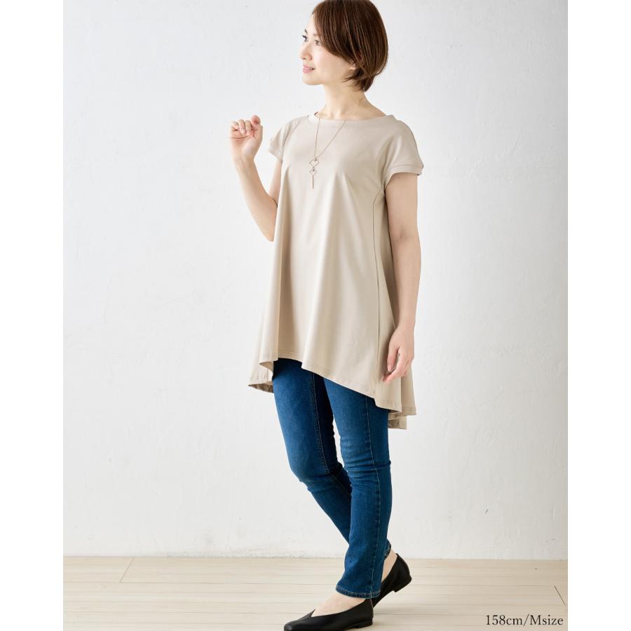 強撚コットン 日本製 トップス カットソー Tシャツ プルオーバー チュニック きれいめ 上品 レディース 半袖 フレンチ袖 大人カジュアル 綿100％ |  | 08
