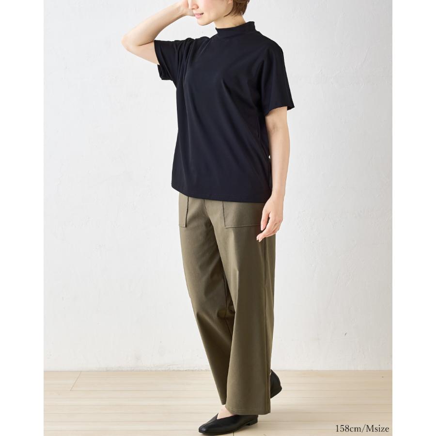 強撚コットン 日本製 トップス カットソー Tシャツ プルオーバー モックネック きれいめ 上品 レディース 半袖 大人カジュアル 綿100％ |  | 18