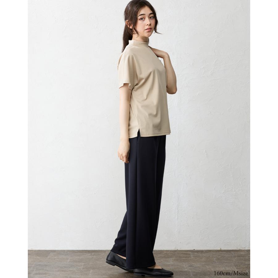 強撚コットン 日本製 トップス カットソー Tシャツ プルオーバー モックネック きれいめ 上品 レディース 半袖 大人カジュアル 綿100％ |  | 10