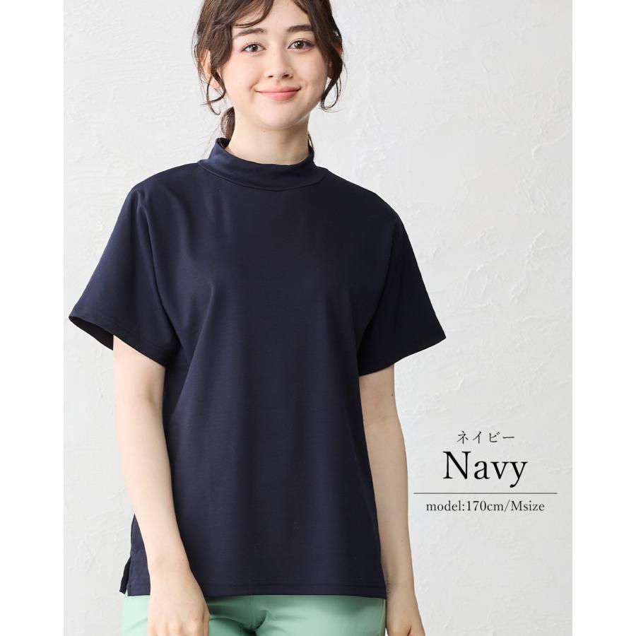 強撚コットン 日本製 トップス カットソー Tシャツ プルオーバー モックネック きれいめ 上品 レディース 半袖 大人カジュアル 綿100％ |  | 12