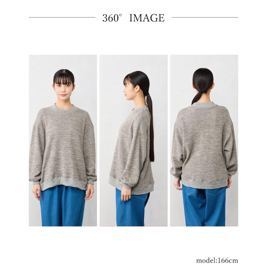 ウール リネン トレーナー プルオーバー レディース シェットランドウール リネン メリノウール 日本製 カジュアル 杢調 バイカラー |  | 22