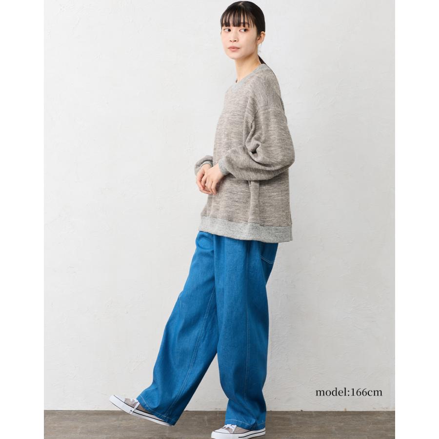 ウール リネン トレーナー プルオーバー レディース シェットランドウール リネン メリノウール 日本製 カジュアル 杢調 バイカラー |  | 11