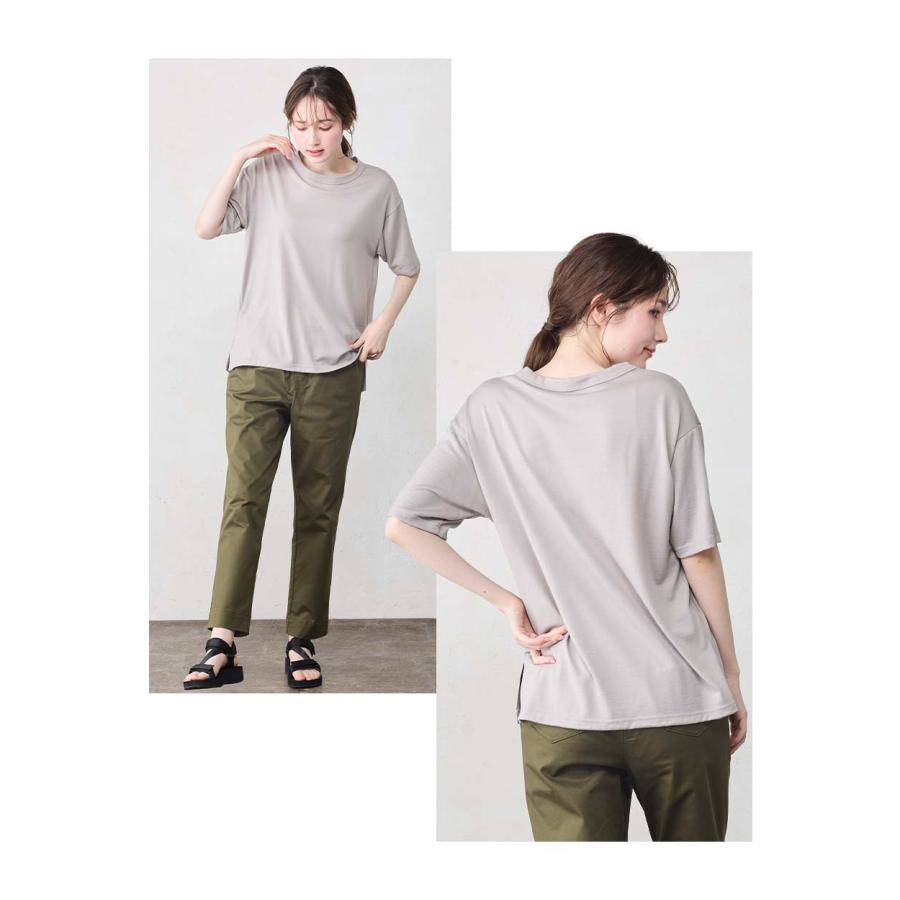 メリノウール Tシャツ レディース 日本製 オーバーサイズ Tシャツ カットソー チュニック 半袖  ゆったり 大きめ ビッグT 体型カバー メンズ ユニセックス |  | 17