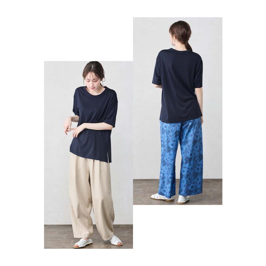 メリノウール Tシャツ レディース 日本製 オーバーサイズ Tシャツ カットソー チュニック 半袖  ゆったり 大きめ ビッグT 体型カバー メンズ ユニセックス |  | 19