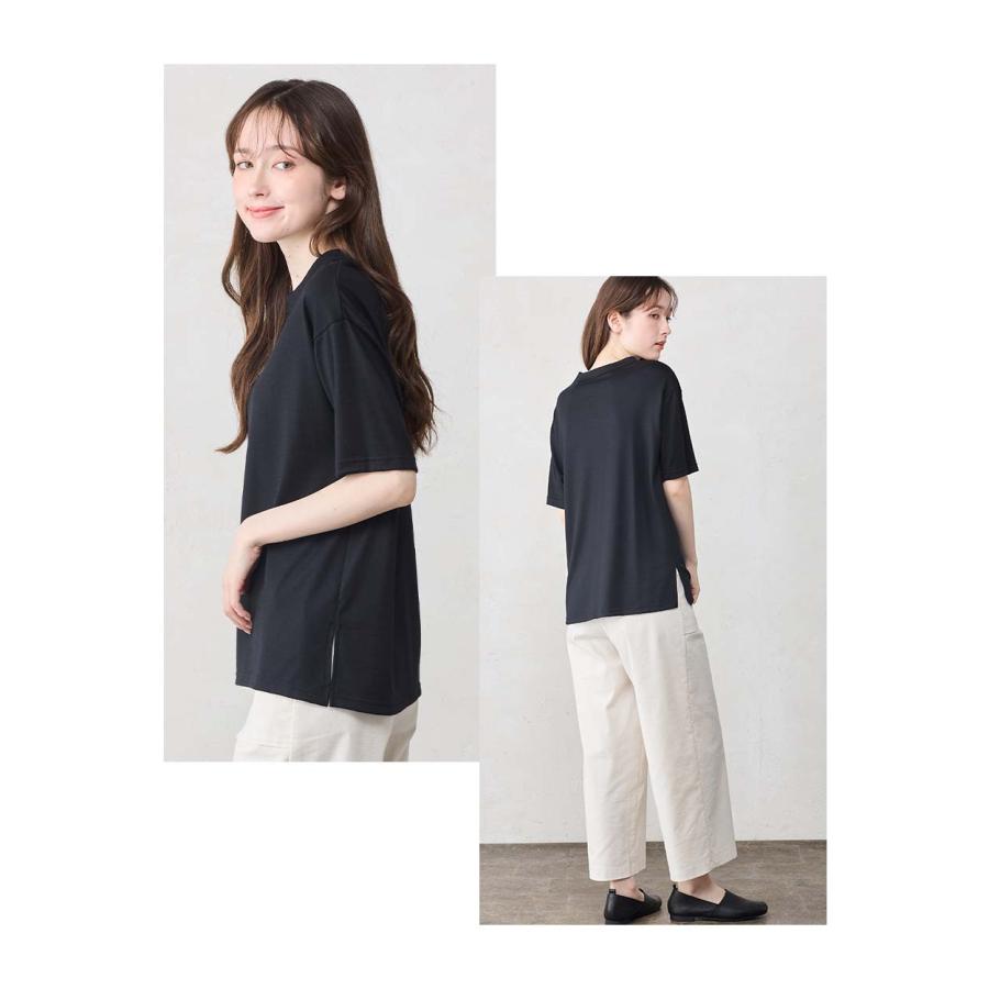 メリノウール Tシャツ レディース 日本製 オーバーサイズ Tシャツ カットソー チュニック 半袖  ゆったり 大きめ ビッグT 体型カバー メンズ ユニセックス |  | 21