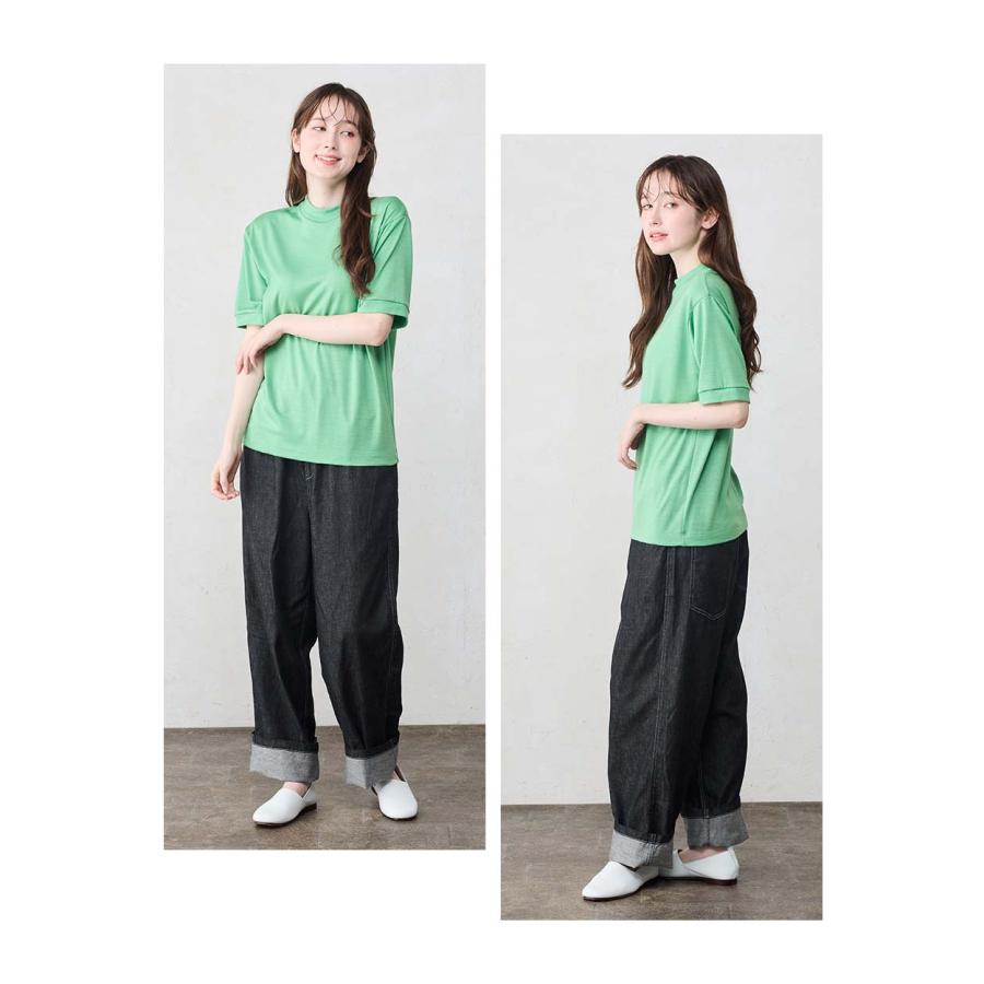 メリノウール Tシャツ 半袖 モックネック ハイネック 日本製 インナー ウール100% 山登り 登山 レディース 無地 カットソー アンダーウェア 洗えるウール |  | 17