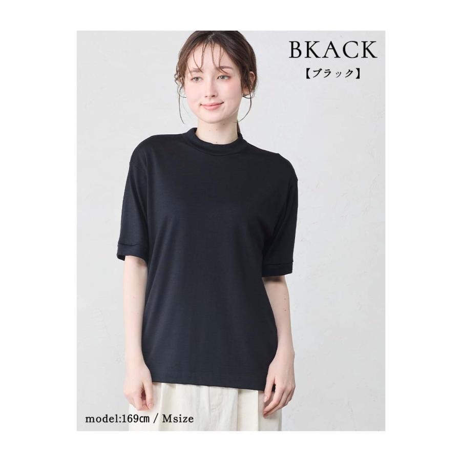 メリノウール Tシャツ 半袖 モックネック ハイネック 日本製 インナー ウール100% 山登り 登山 レディース 無地 カットソー アンダーウェア 洗えるウール |  | 22