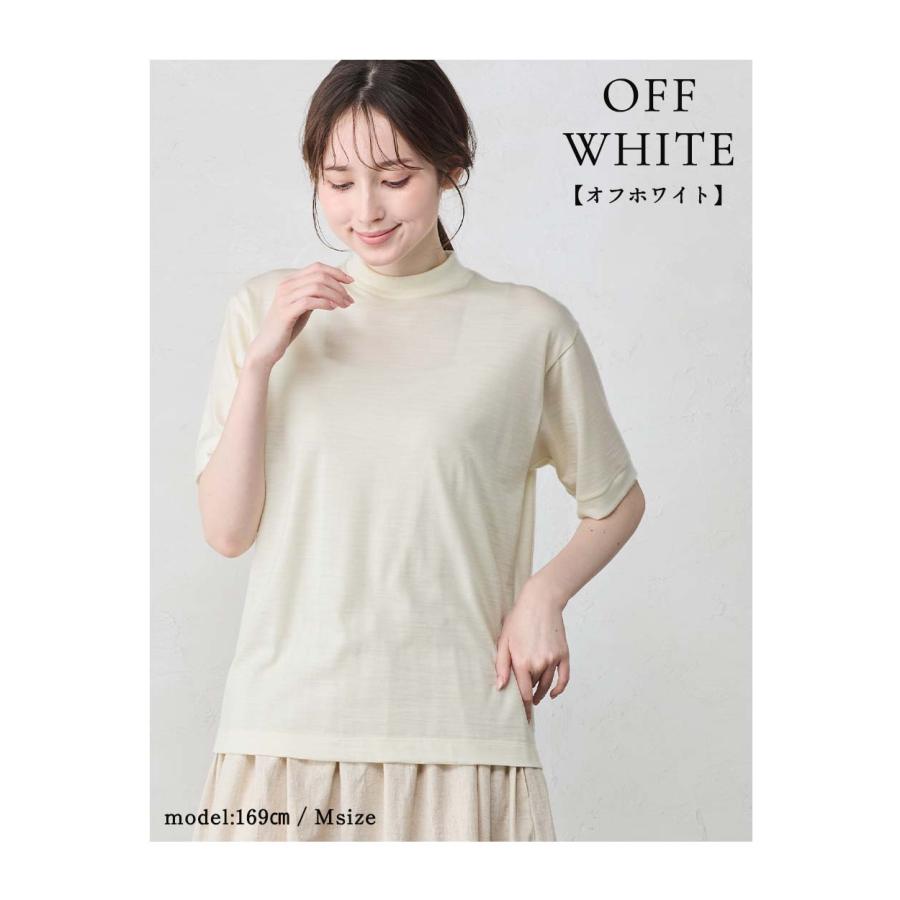 メリノウール Tシャツ 半袖 モックネック ハイネック 日本製 インナー ウール100% 山登り 登山 レディース 無地 カットソー アンダーウェア 洗えるウール |  | 14