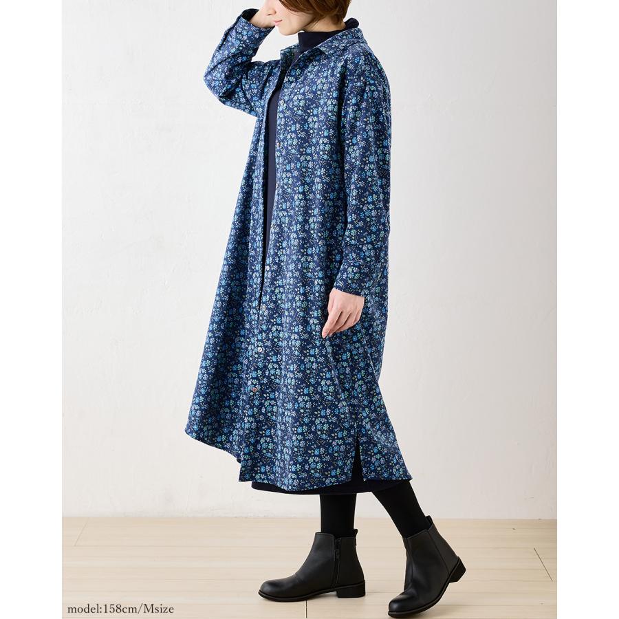 【美品】amherst リバティ柄 ハイネック コーデュロイ シャツワンピース リバティ ブラウス シャツ コーデュロイ シャツワンピース ワンピース