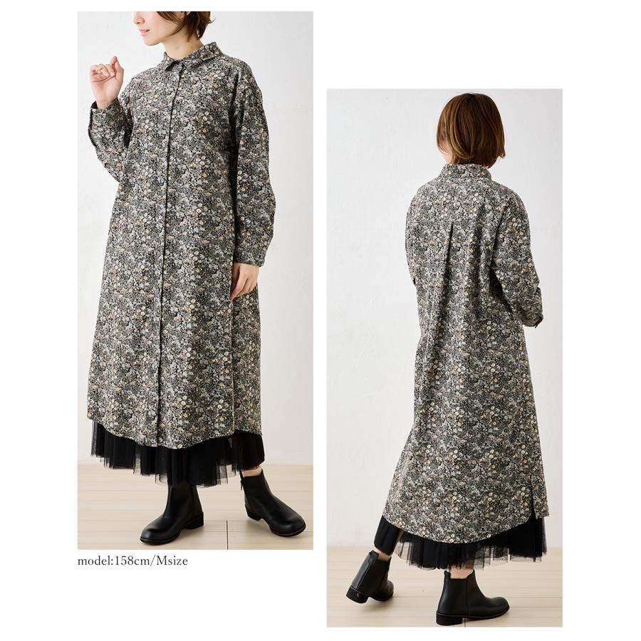 リバティ ブラウス シャツ コーデュロイ シャツワンピース ワンピース レディース 日本製 プリント 綿100％ 綿 ファッション 長袖 春 冬 秋 カジュアル |  | 08
