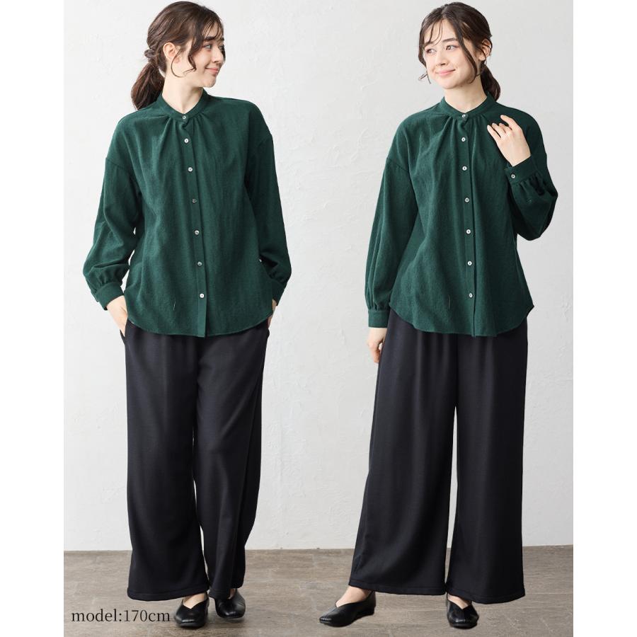 メリノウール シャツ ブラウス 日本製 ウール100% ウールガーゼ マルエリ 襟付き レギュラーカラー 長袖 レディース トップス |  | 15