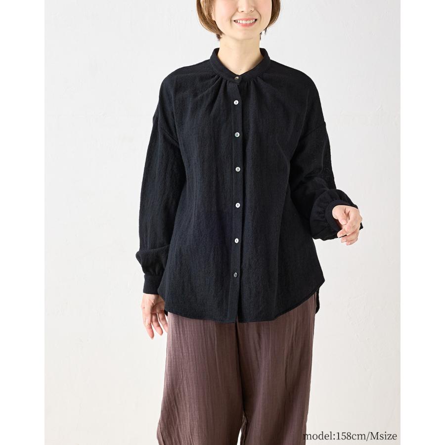 メリノウール シャツ ブラウス 日本製 ウール100% ウールガーゼ マルエリ 襟付き レギュラーカラー 長袖 レディース トップス |  | 21