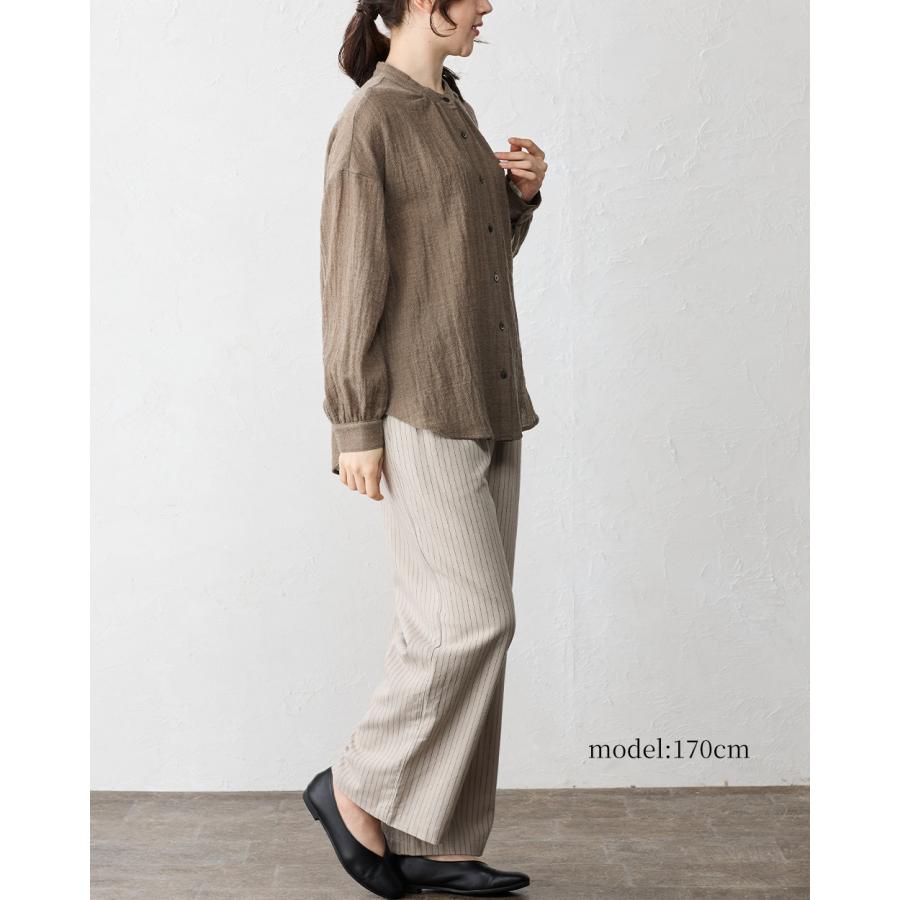 メリノウール シャツ ブラウス 日本製 ウール100% ウールガーゼ マルエリ 襟付き レギュラーカラー 長袖 レディース トップス |  | 11