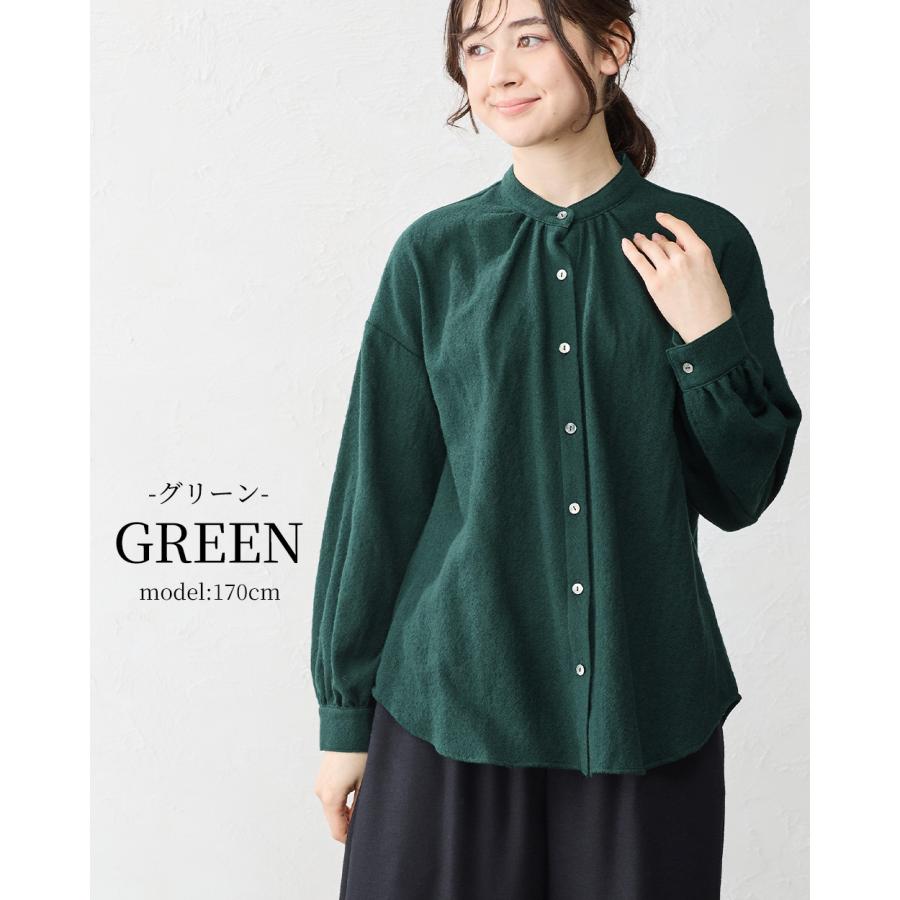 メリノウール シャツ ブラウス 日本製 ウール100% ウールガーゼ マルエリ 襟付き レギュラーカラー 長袖 レディース トップス |  | 13