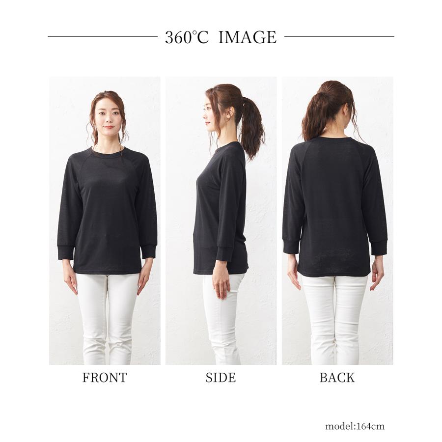 日本製 麻 リネン ラグランTシャツ Tシャツ レディース トップス