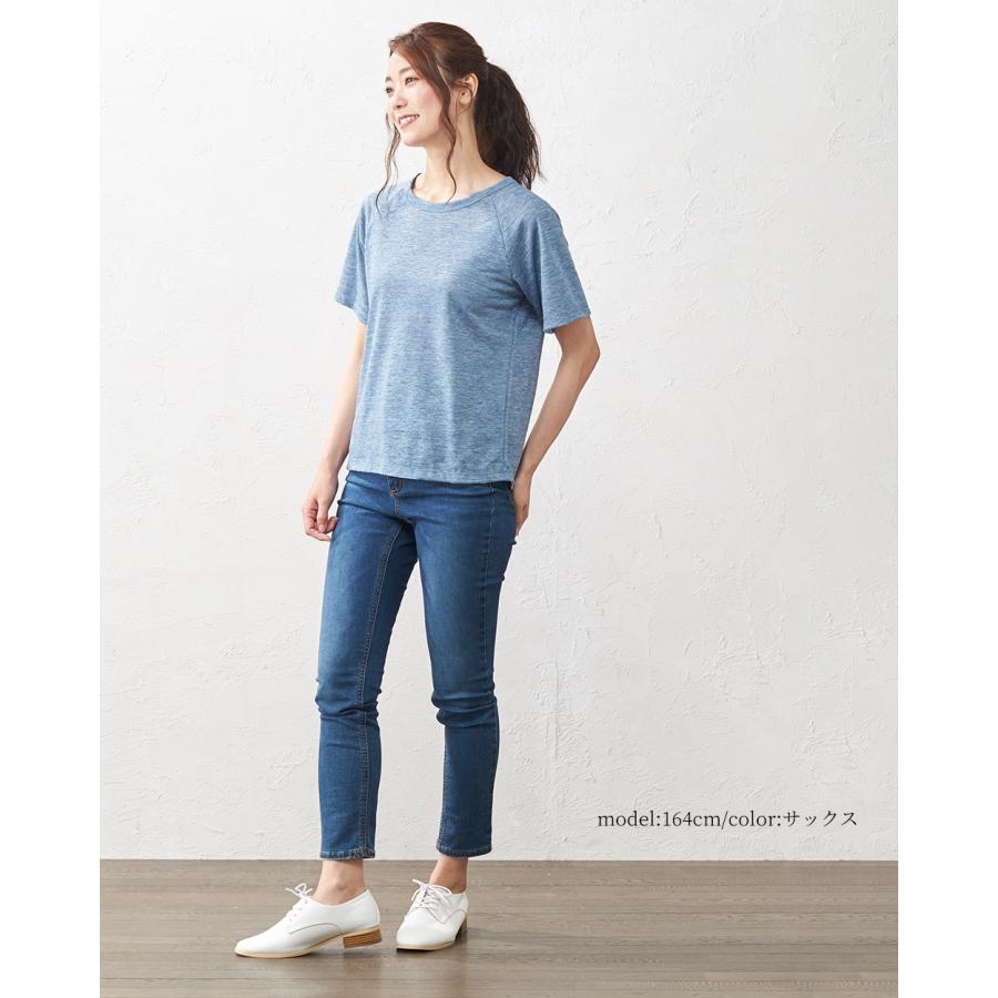 リネンtシャツ レディース 麻100% tシャツ トップス カットソー