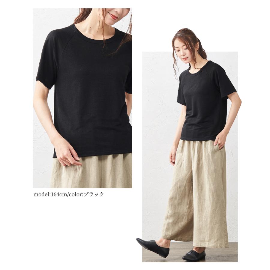 リネンtシャツ レディース 麻100% tシャツ トップス カットソー
