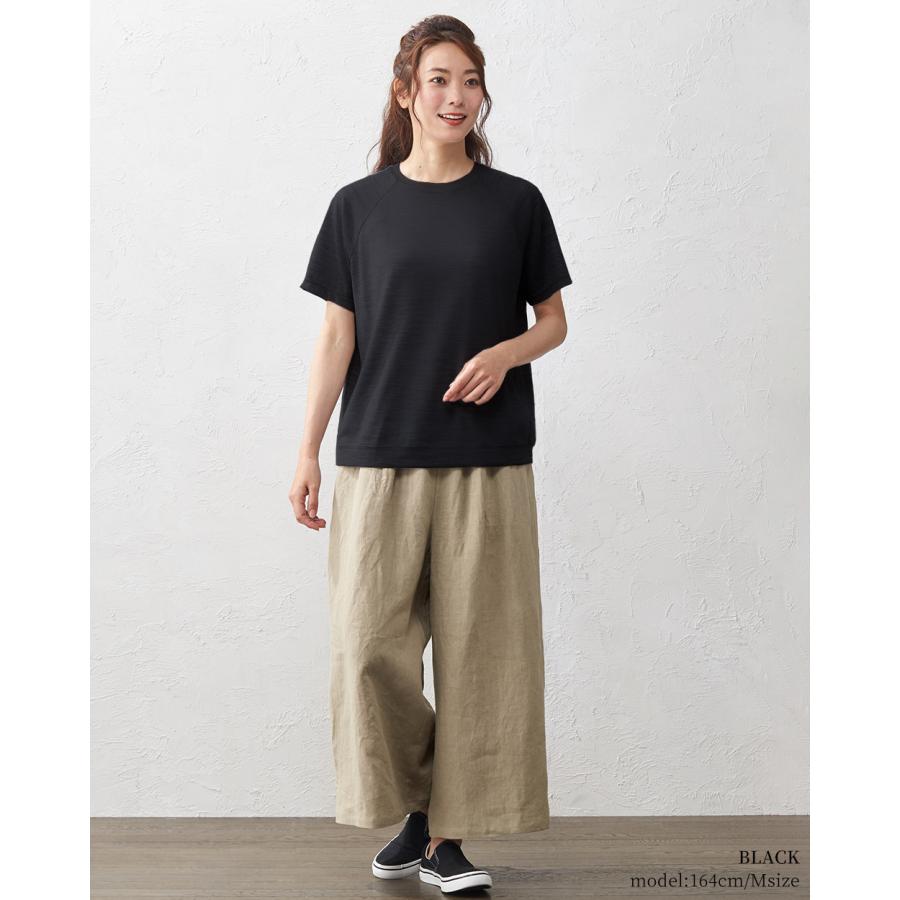 メリノウール 日本製 尾州織り tシャツ インナー トップス カットソー 半袖 レディース 登山 ゆったり クルーネック 春 夏 秋 冬の画像