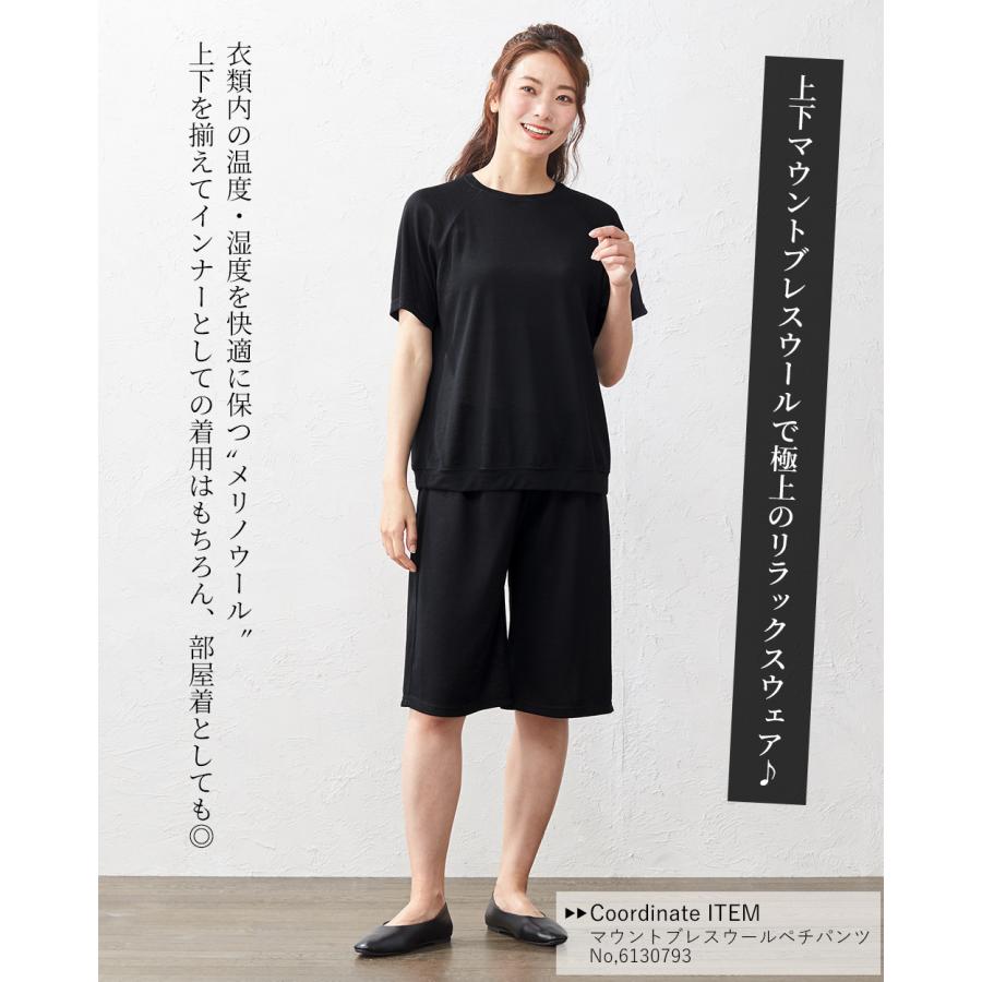 メリノウール 日本製 尾州織り tシャツ インナー トップス カットソー 半袖 レディース 登山 ゆったり クルーネック 春 夏 秋 冬の画像