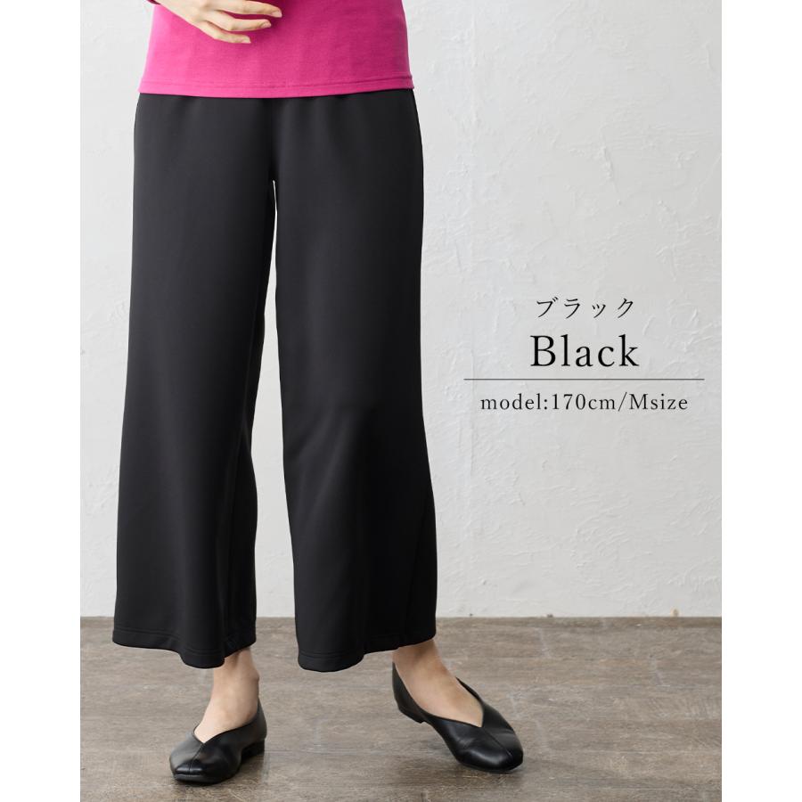 日本製 皺知らず ワイドパンツルック レディース 大きいサイズ M L LL 3L S きれいめ 春 夏 秋 冬 ウエストゴム セットアップ イージーケア |  | 20