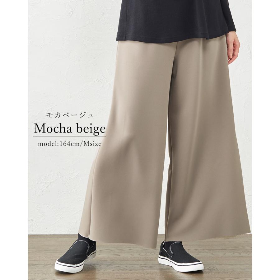 日本製 皺知らず ワイドパンツルック レディース 大きいサイズ M L LL 3L S きれいめ 春 夏 秋 冬 ウエストゴム セットアップ イージーケア |  | 22