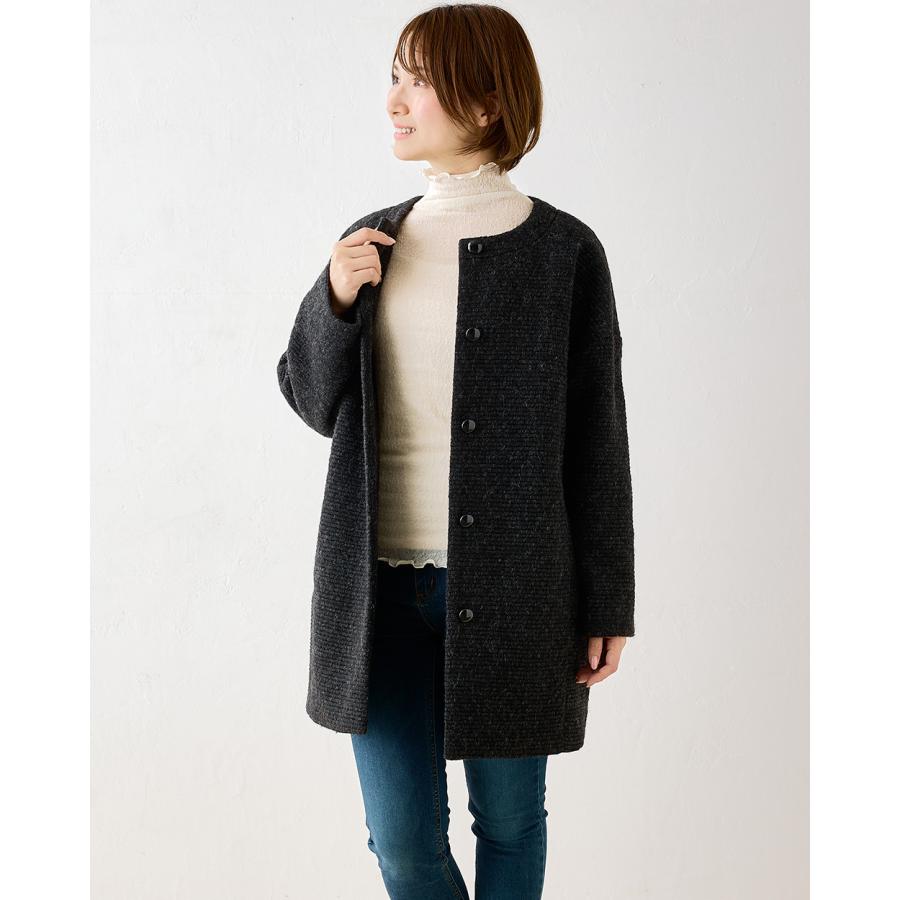 イタリー製生地 軽量 ウール コート 暖かい 軽い ロング レディース