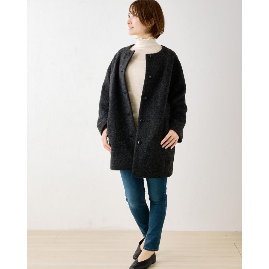 薄手軽量　ウールコート イタリー製生地 軽量 ウール コート 暖かい 軽い ロング レディース