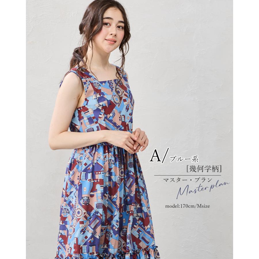 リバティ タナローン ワンピース レディース 日本製 ノースリーブ 春