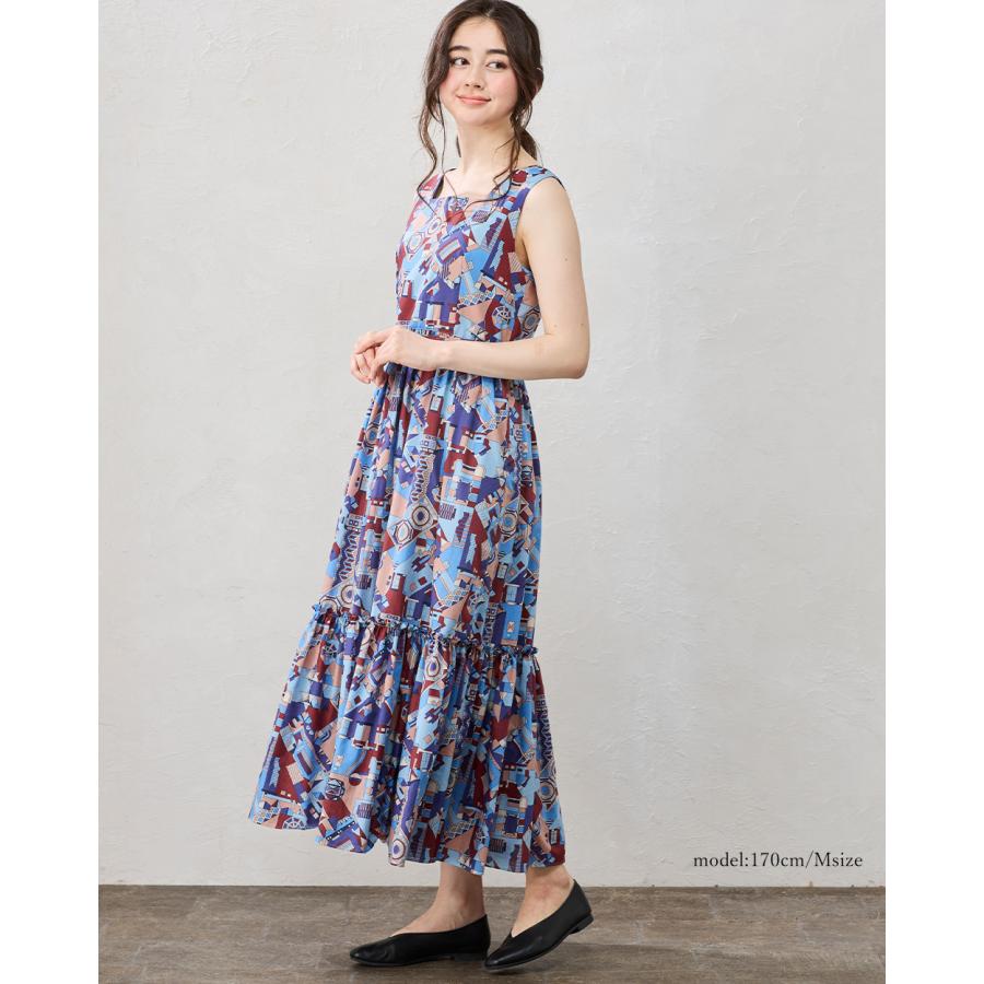 リバティ タナローン ワンピース レディース 日本製 ノースリーブ 春  