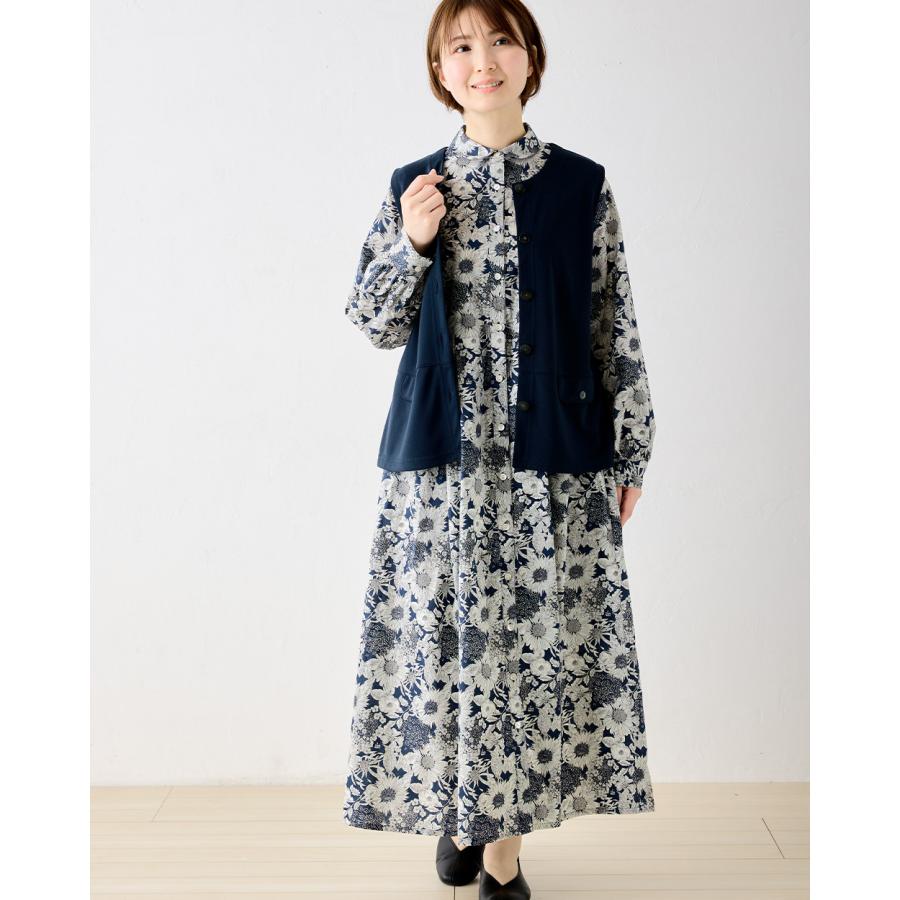 リバティ タナローン ワンピース レディース 大人 ロング丈 ロングワンピース シャツワンピース 大人 綿 コットン きれいめ 長袖 aライン 30代 40代 50代 春 夏 |  | 15