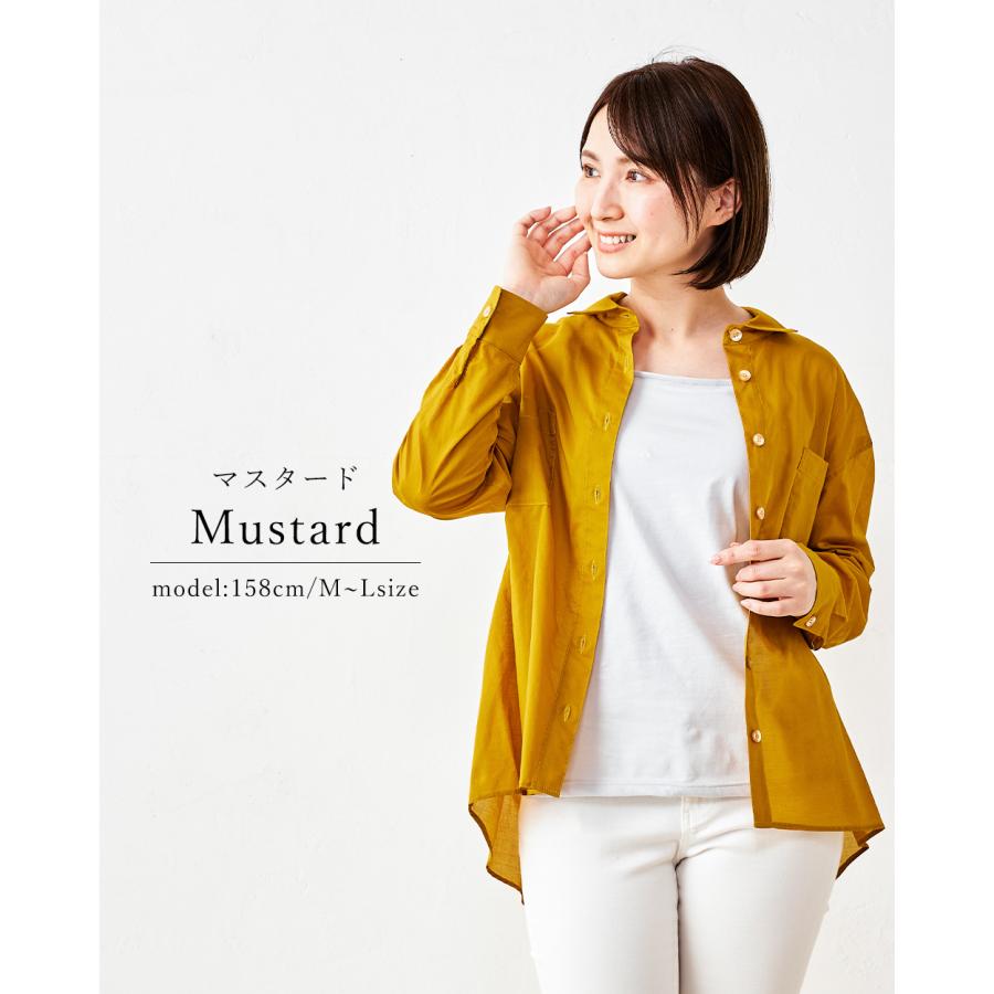 日本製 綿100% レディース シャツ ブラウス トップス シアーシャツ