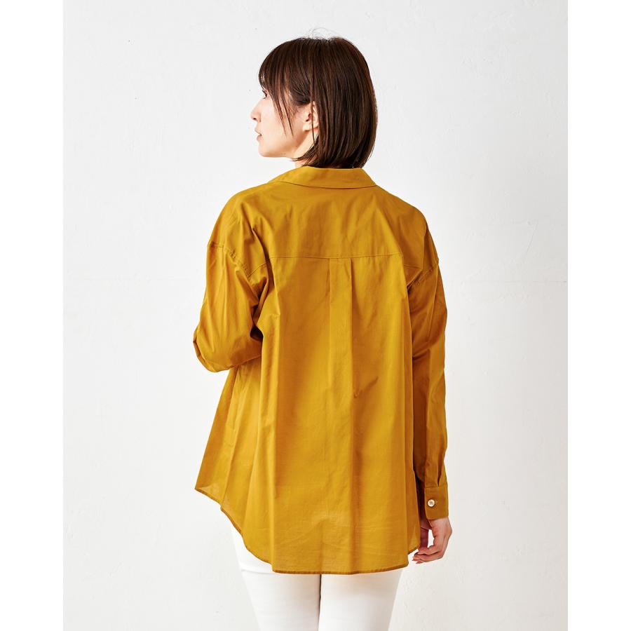 日本製 綿100% レディース シャツ ブラウス トップス シアーシャツ 透け感 長袖 ポケット |  | 08