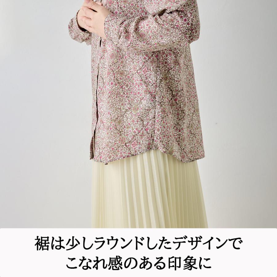 限定品】日本製 ブラウス 花柄 長袖 レディース ポリエステル100％ 春