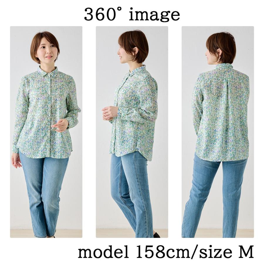 限定品】日本製 ブラウス 花柄 長袖 レディース ポリエステル100％ 春