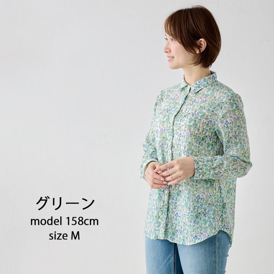 限定品】日本製 ブラウス 花柄 長袖 レディース ポリエステル100％ 春