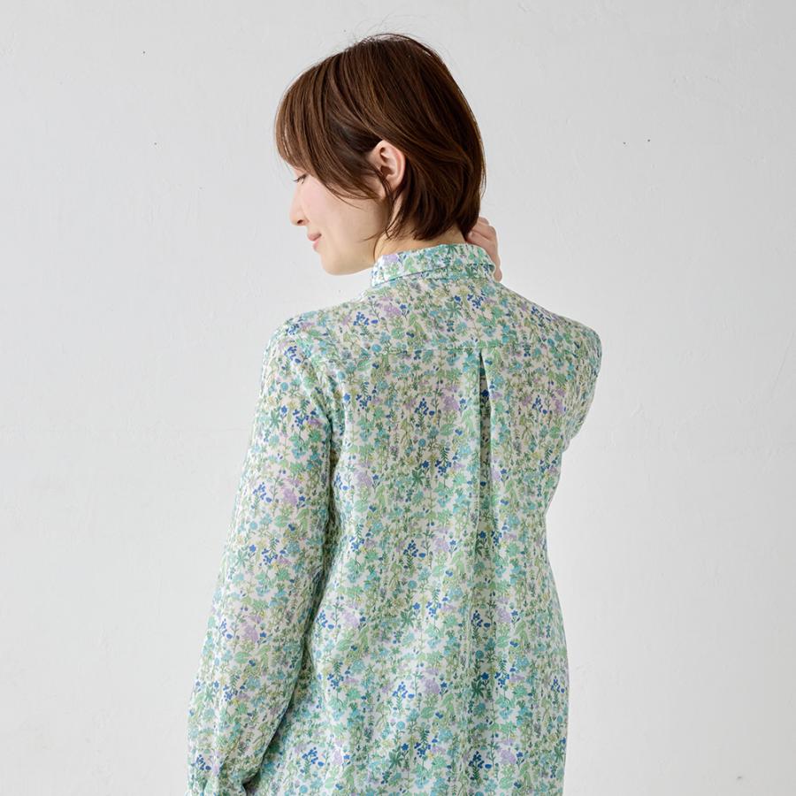 限定品】日本製 ブラウス 花柄 長袖 レディース ポリエステル100％ 春