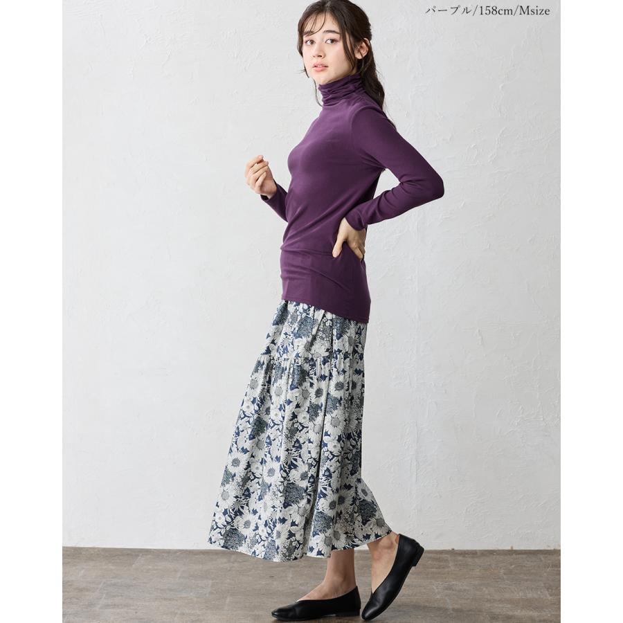 日本製 東レ インターアクション タートルネック レディース 長袖 ハイネック tシャツ トップス カットソー 暖かい インナー 裏起毛 暖かい 蓄熱 |  | 18