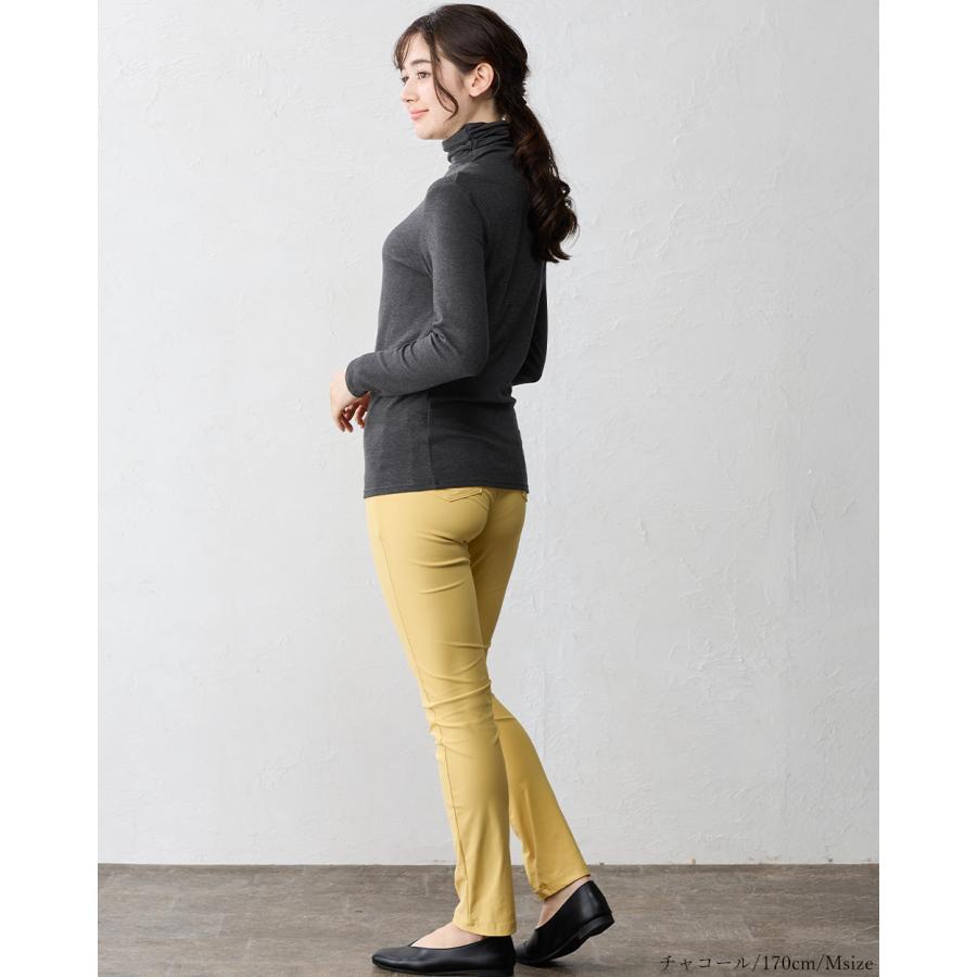 日本製 東レ インターアクション タートルネック レディース 長袖 ハイネック tシャツ トップス カットソー 暖かい インナー 裏起毛 暖かい 蓄熱 |  | 20