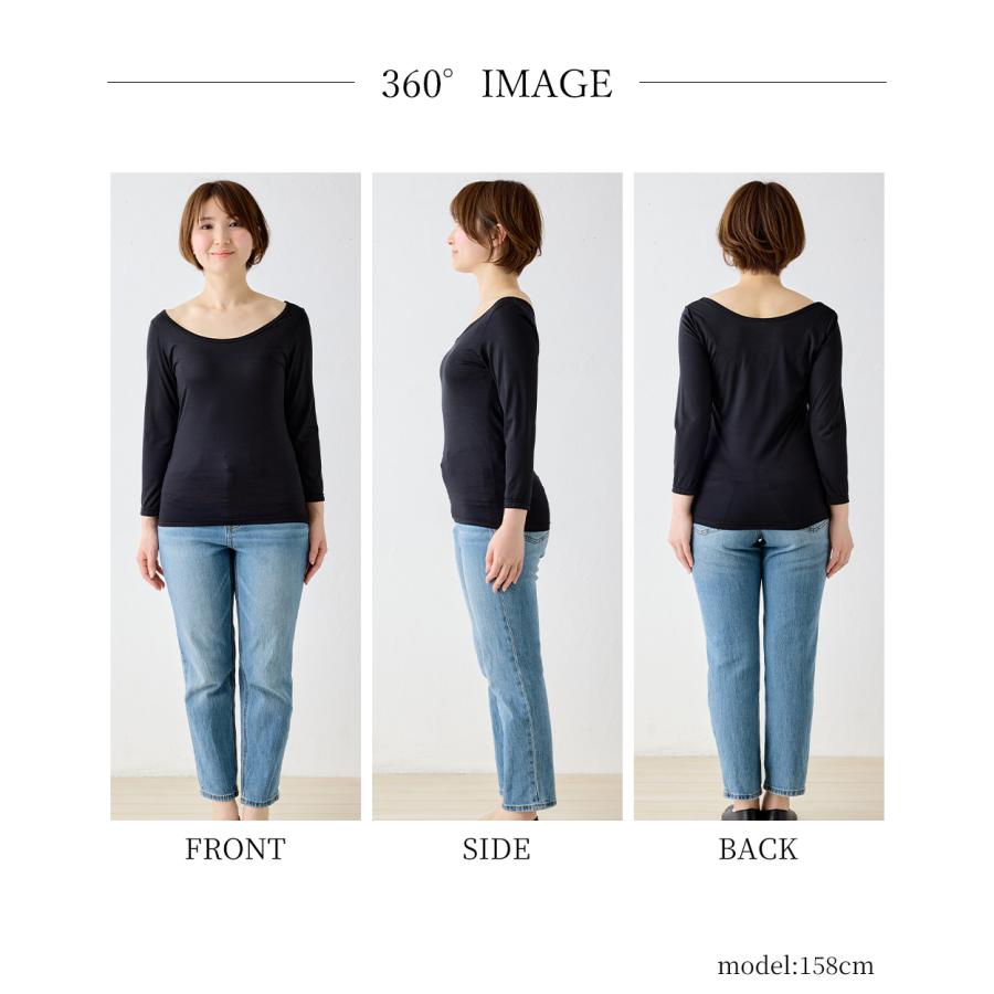 日本製 シルク100％ バレエネック バレリーナネック tシャツ インナー