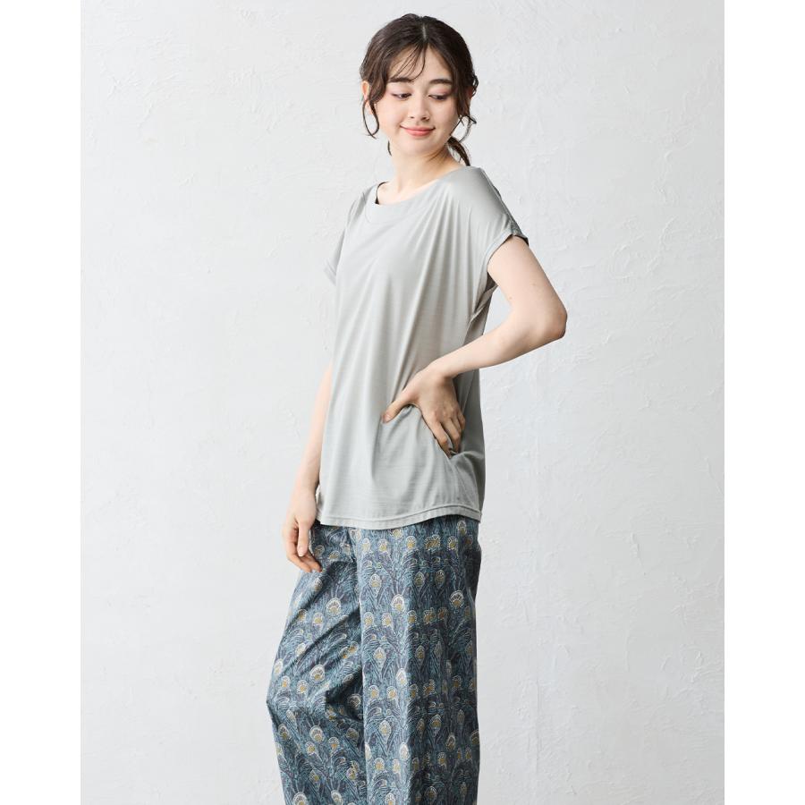 日本製 シルク100％ ボートネックTシャツ カットソー 登山 シャツ