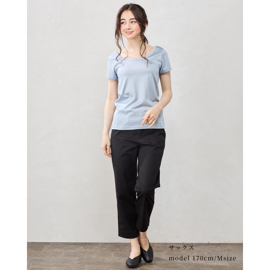 日本製 シルク100％ バレエネック バレリーナネック tシャツ インナー 登山 シャツ 半袖 レディース クルーネック カットソー トップス 絹 さらさら 吸湿性 |  | 19
