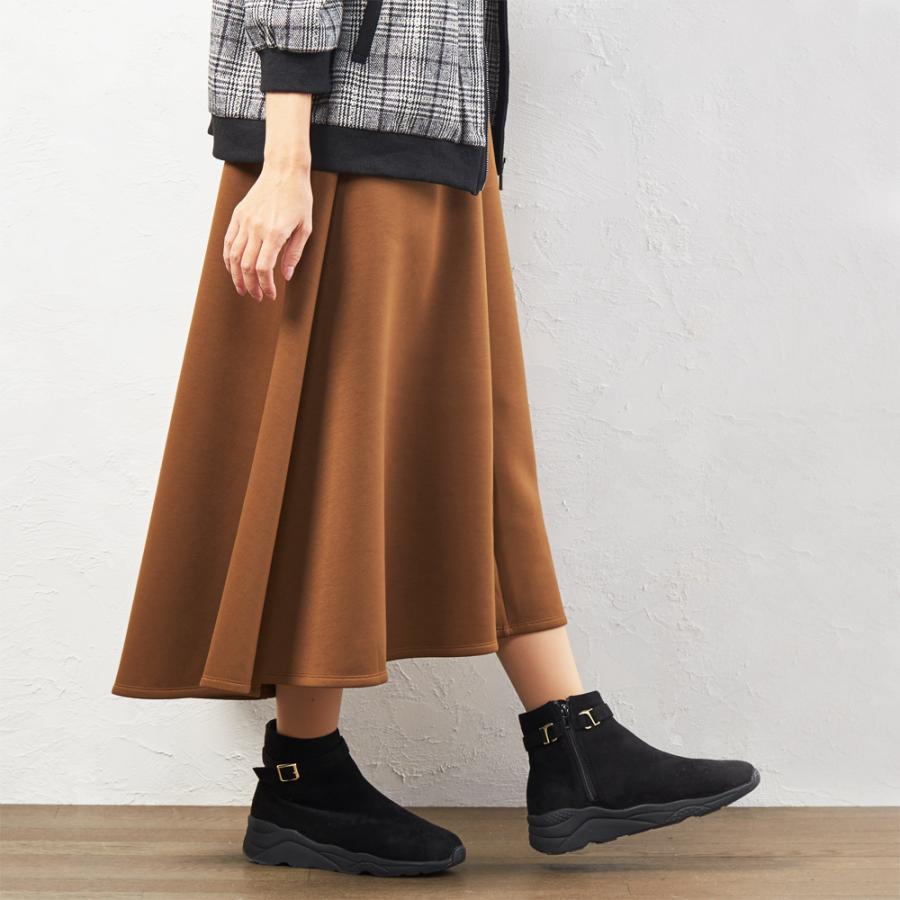 ダンボールニット スカート 秋冬 ロング Aライン フレア レディース